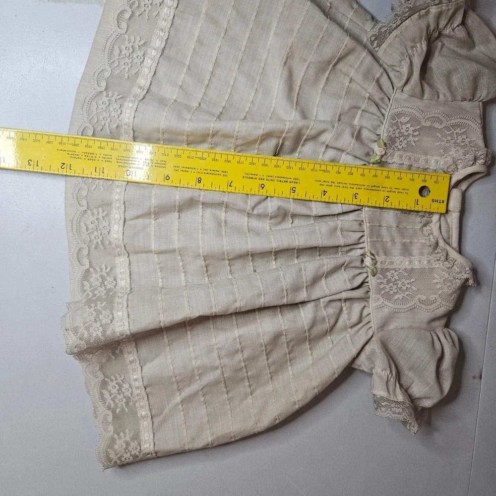 Vintage Christian Dior Enfant‎ Baby Dress Cream Lace Pintuck Heirloom French